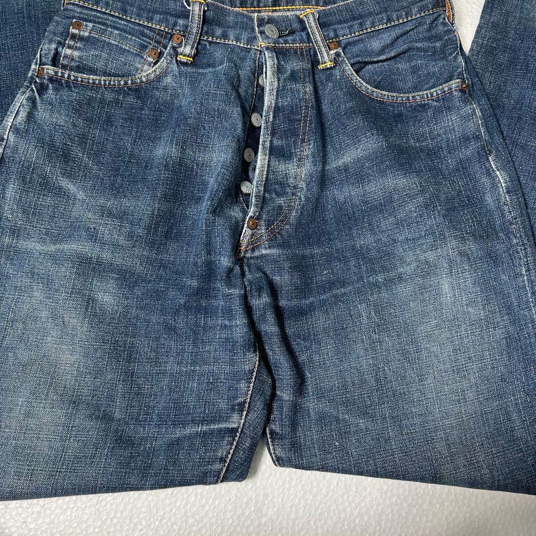 evisu ジーンズ 水色カモメペイント 古着