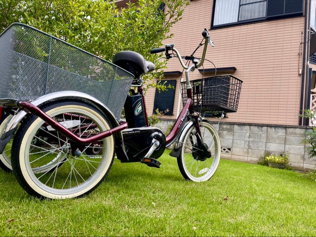 【ノンパンク】PELTECH TBDR-163L 電動アシスト三輪車 前後かご付