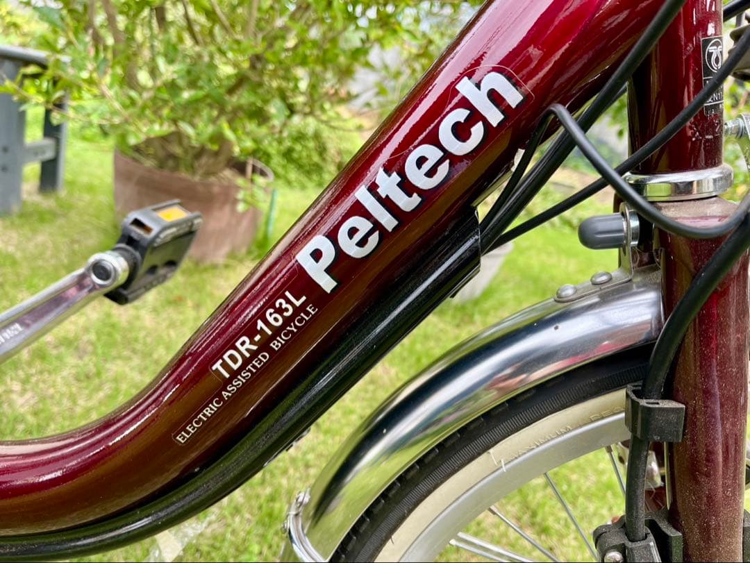 【ノンパンク】PELTECH TBDR-163L 電動アシスト三輪車 前後かご付