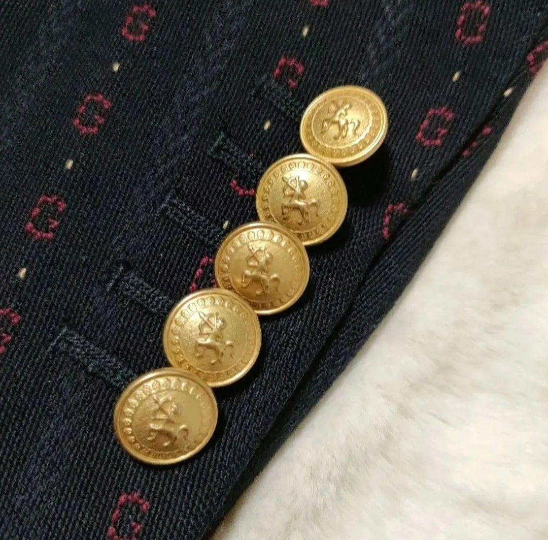 定価 約32万　GUCCI グッチ ネイビー GG ストライプ ジャケット