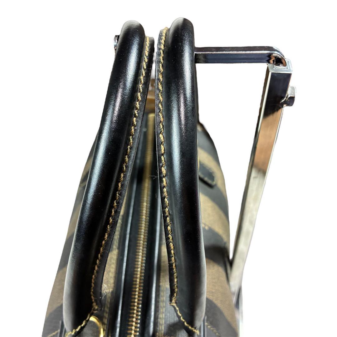 美品✨ FENDI フェンディ ミニボストン ペカン ブラックロゴ