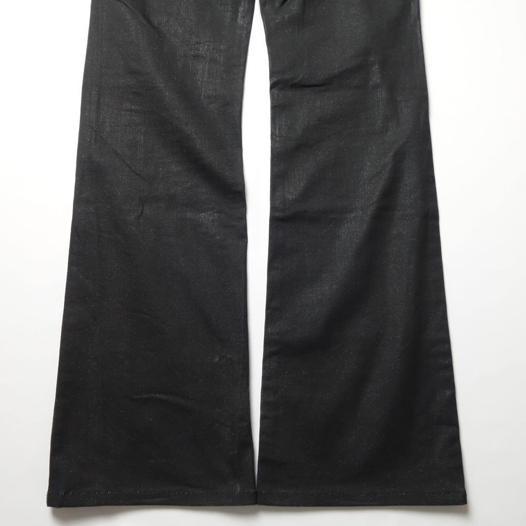 パンツ Tornado Mart Black Coated Flared Denim