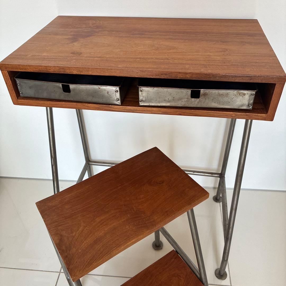 チーク材 無垢材 ヴィンテージデスク / 作業台 / コンソールテーブル