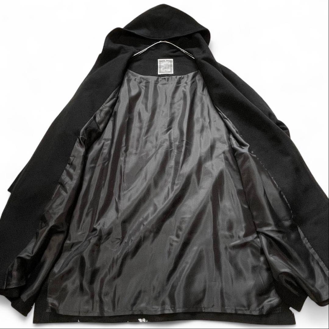 BEARDSLEY メルトンウール混　フーディコート ビッグシルエット　ブラック