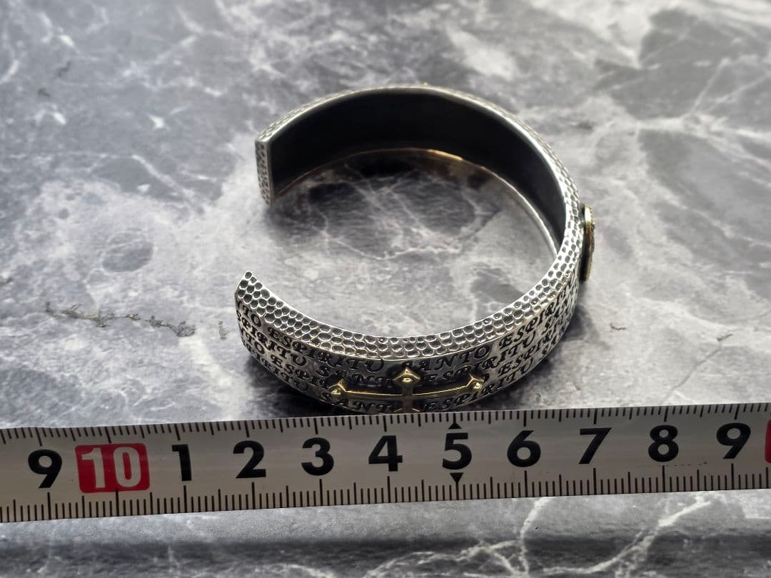 シルバー925 不思議のメダイ 聖母マリア クロス アンティーク バングル