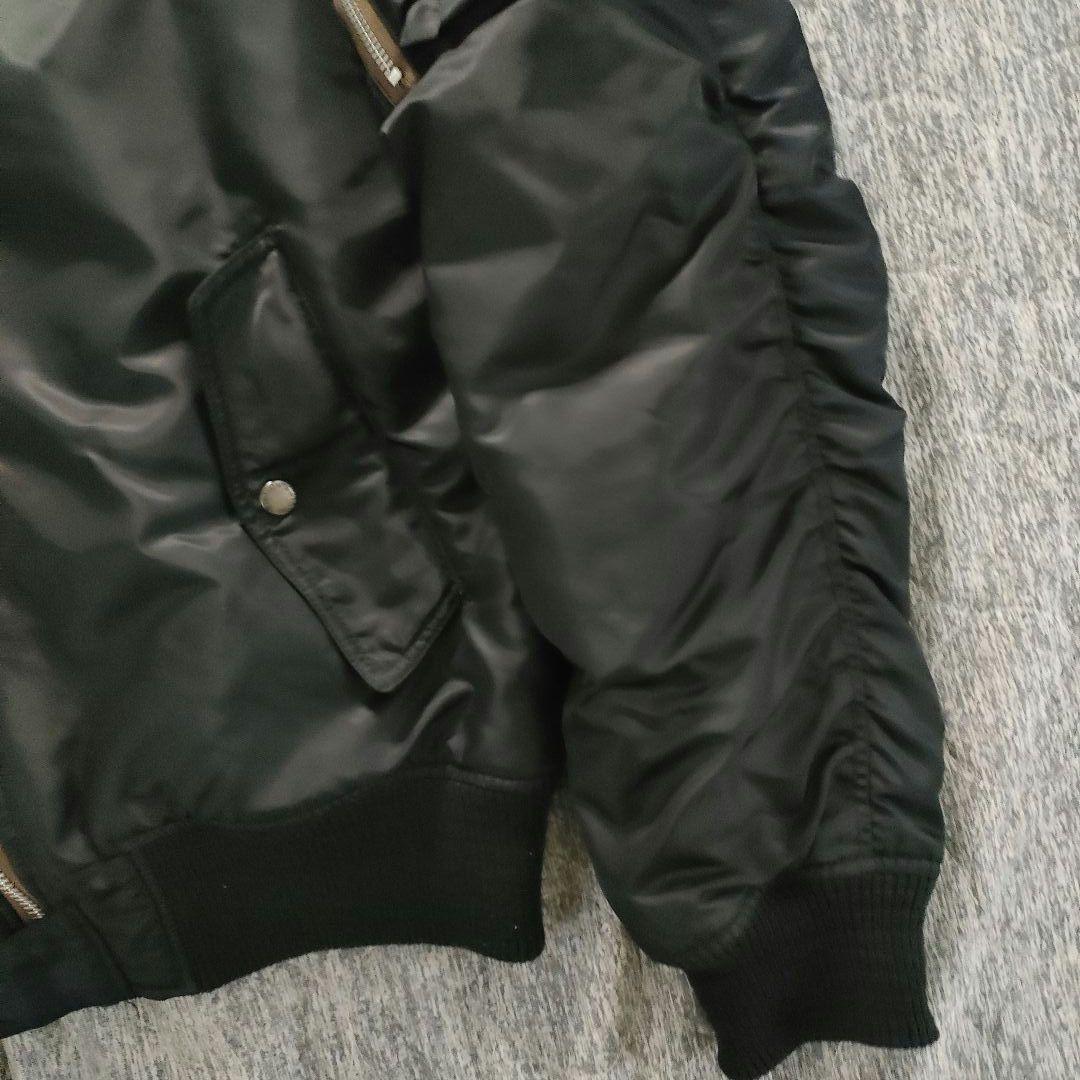 希少サイズ 3L SIMPSON MA-1 フード着脱可 フライトジャケット 黒