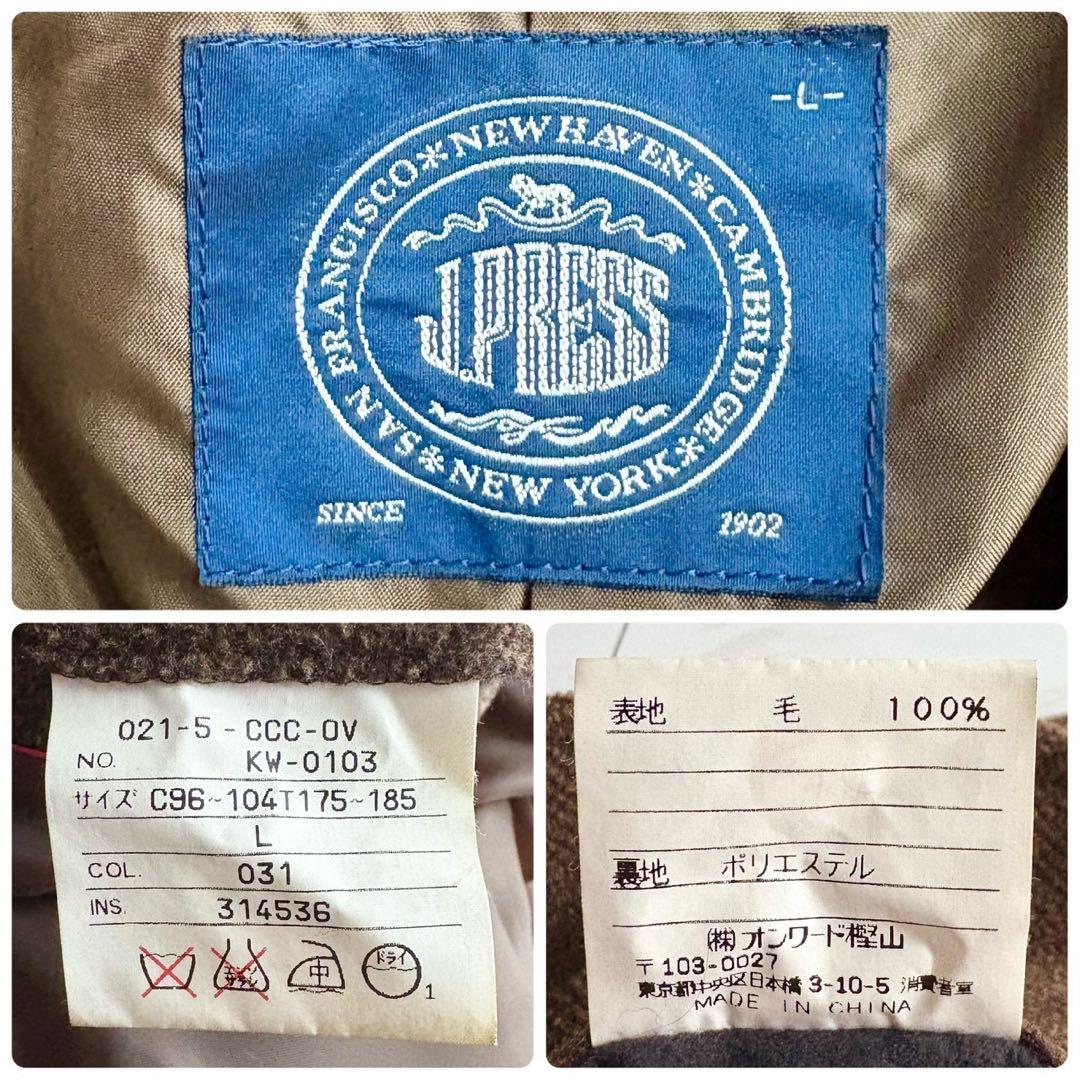 希少◆J.PRESS ヘリンボーン シングル チェスタ コート Lサイズ