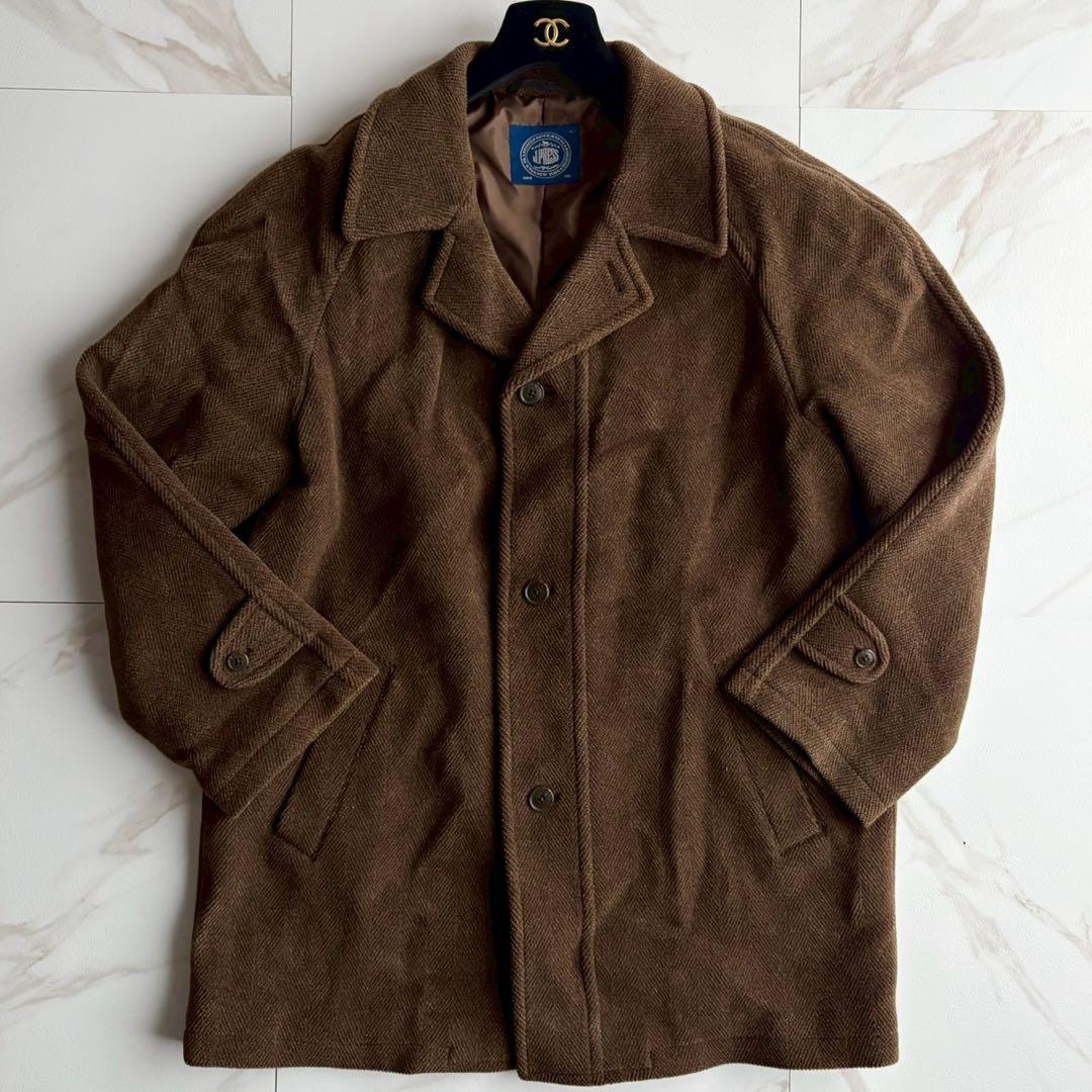 希少◆J.PRESS ヘリンボーン シングル チェスタ コート Lサイズ