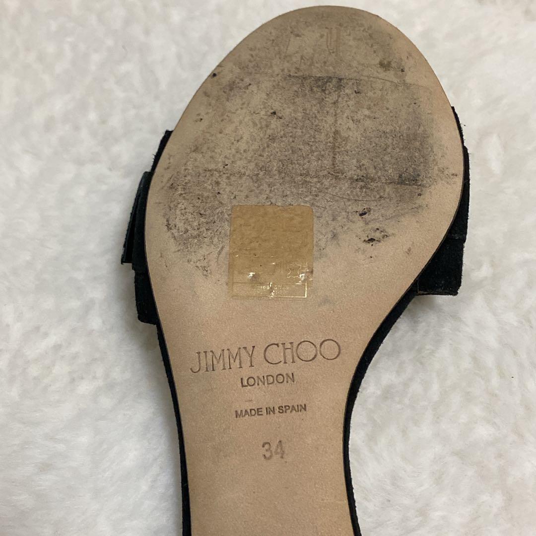 極美品✨ジミーチュウ クリスタル バッグ ミュールサンダル スエード 黒