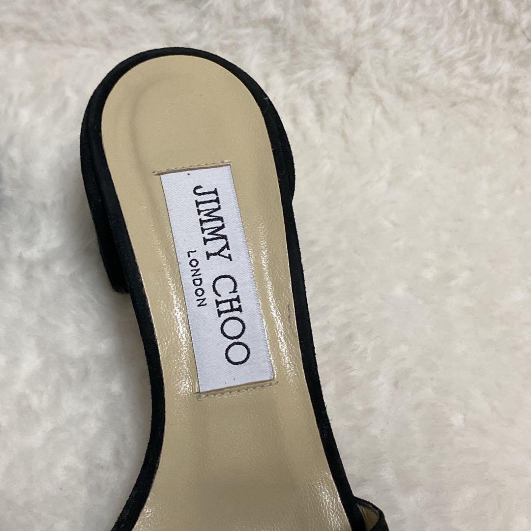 極美品✨ジミーチュウ クリスタル バッグ ミュールサンダル スエード 黒