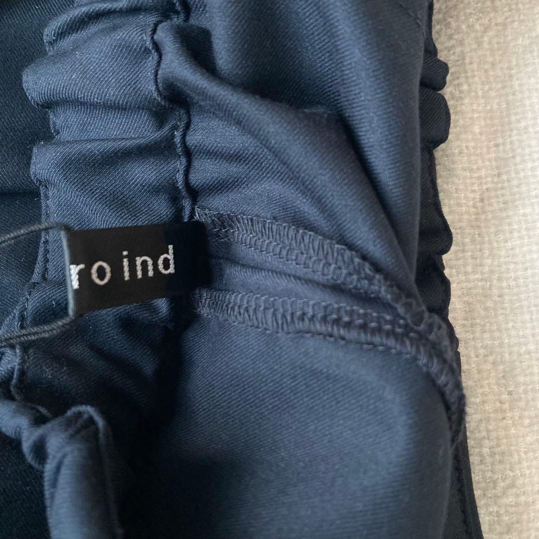 新品タグ付き　ミズイロインド　タックワイドパンツ　ウエストゴム　9分丈　2