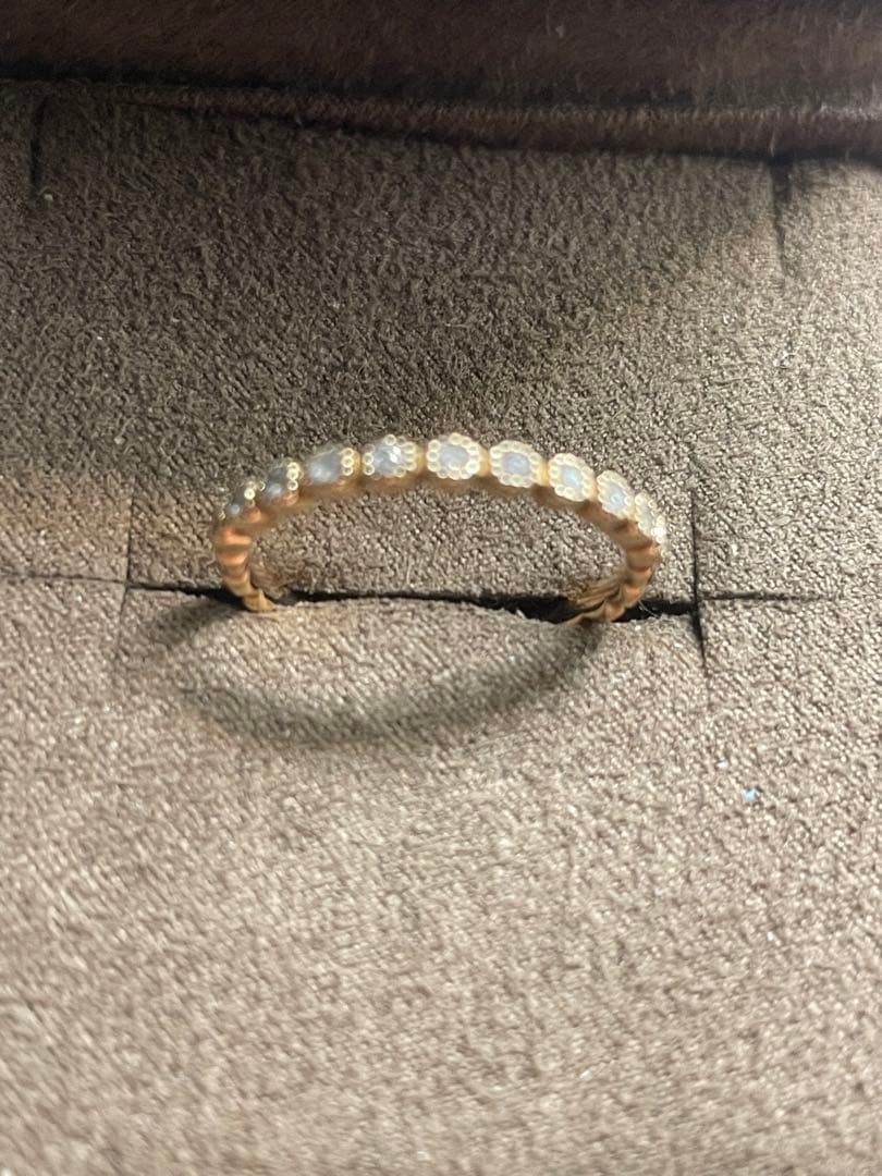 agete K10 0.09ct フリルリング 8号