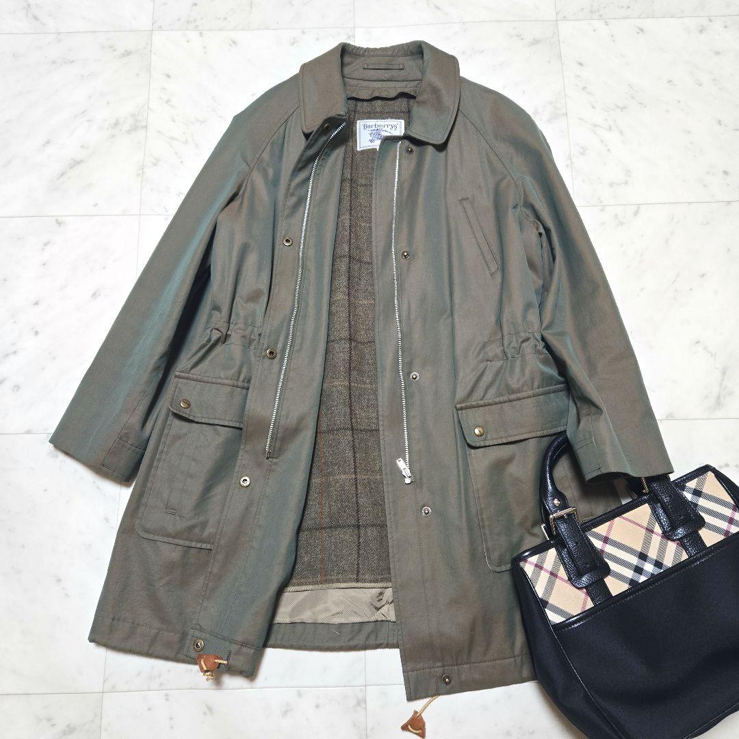 希少★バーバリー プローサム白タグ 玉虫色 モッズコート ライナー