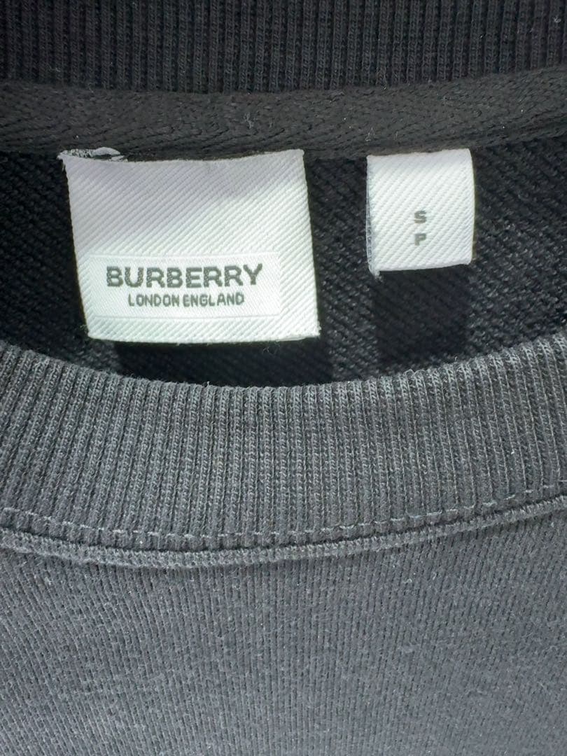 BURBERRY ブラック クルーネック トレーナー S