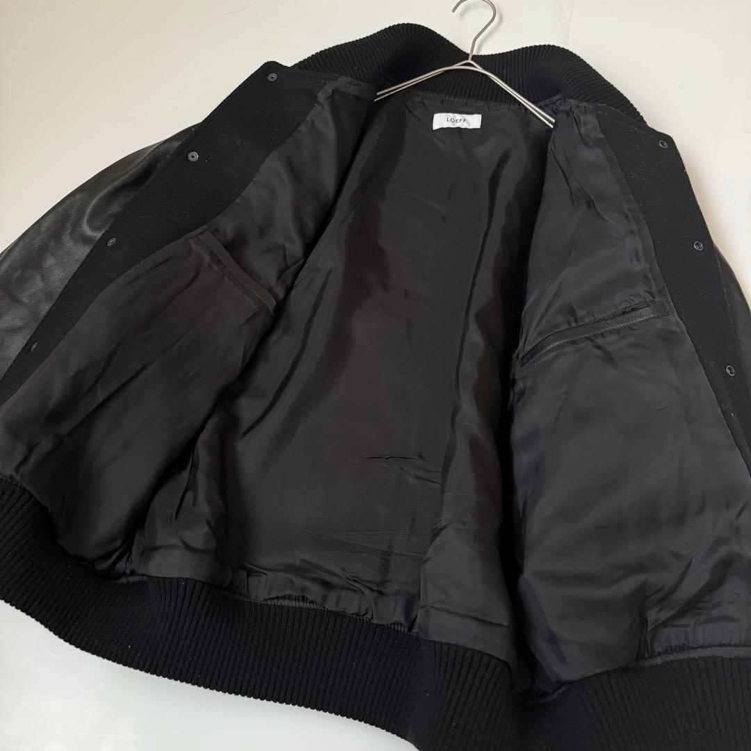 LOEFF ラムレザースリーブ メルトン スタジアム ジャンパー　サイズ1