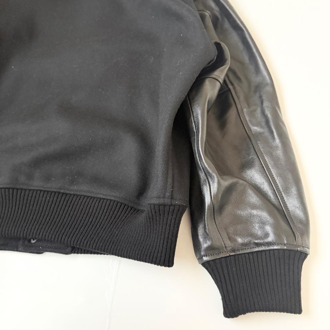 LOEFF ラムレザースリーブ メルトン スタジアム ジャンパー　サイズ1