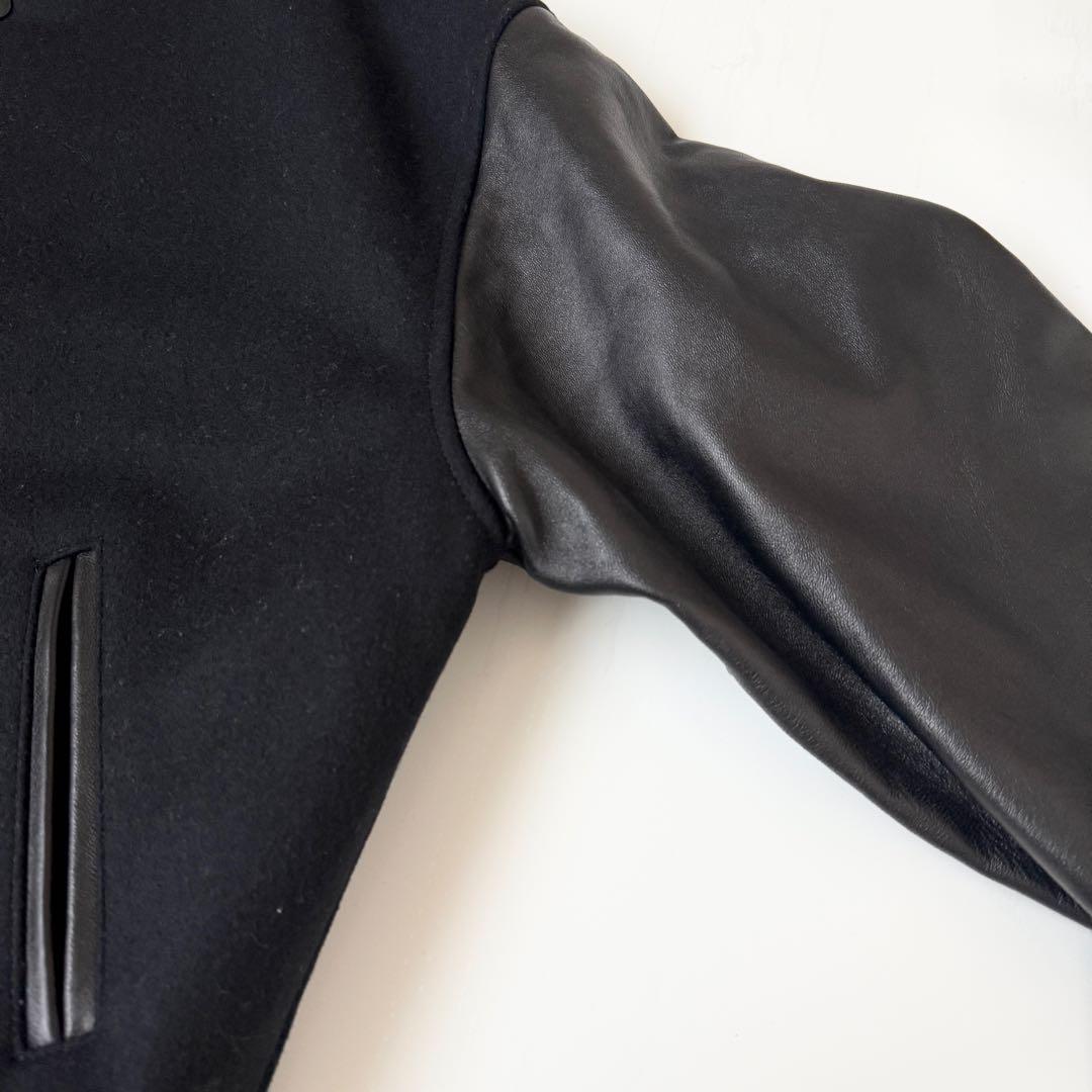 LOEFF ラムレザースリーブ メルトン スタジアム ジャンパー　サイズ1