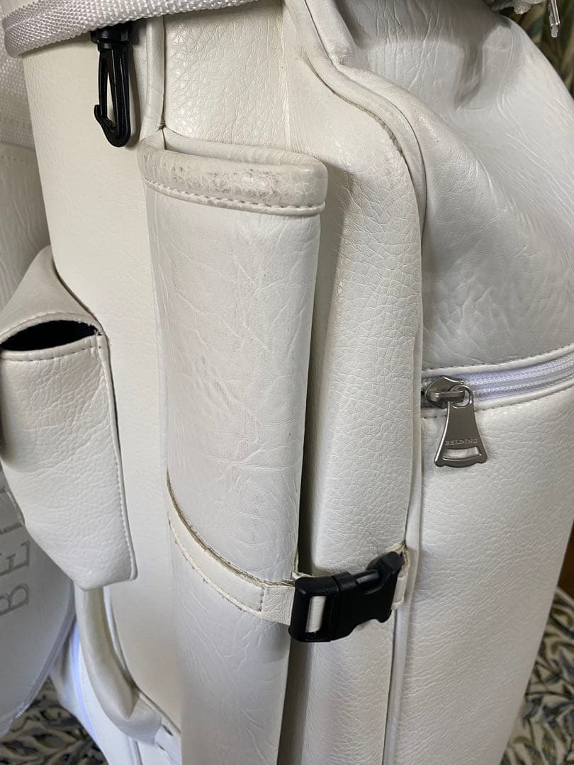 BELDING】素敵なホワイト 白 キャディバッグ ☆冬の白はお洒落☆おまけ付