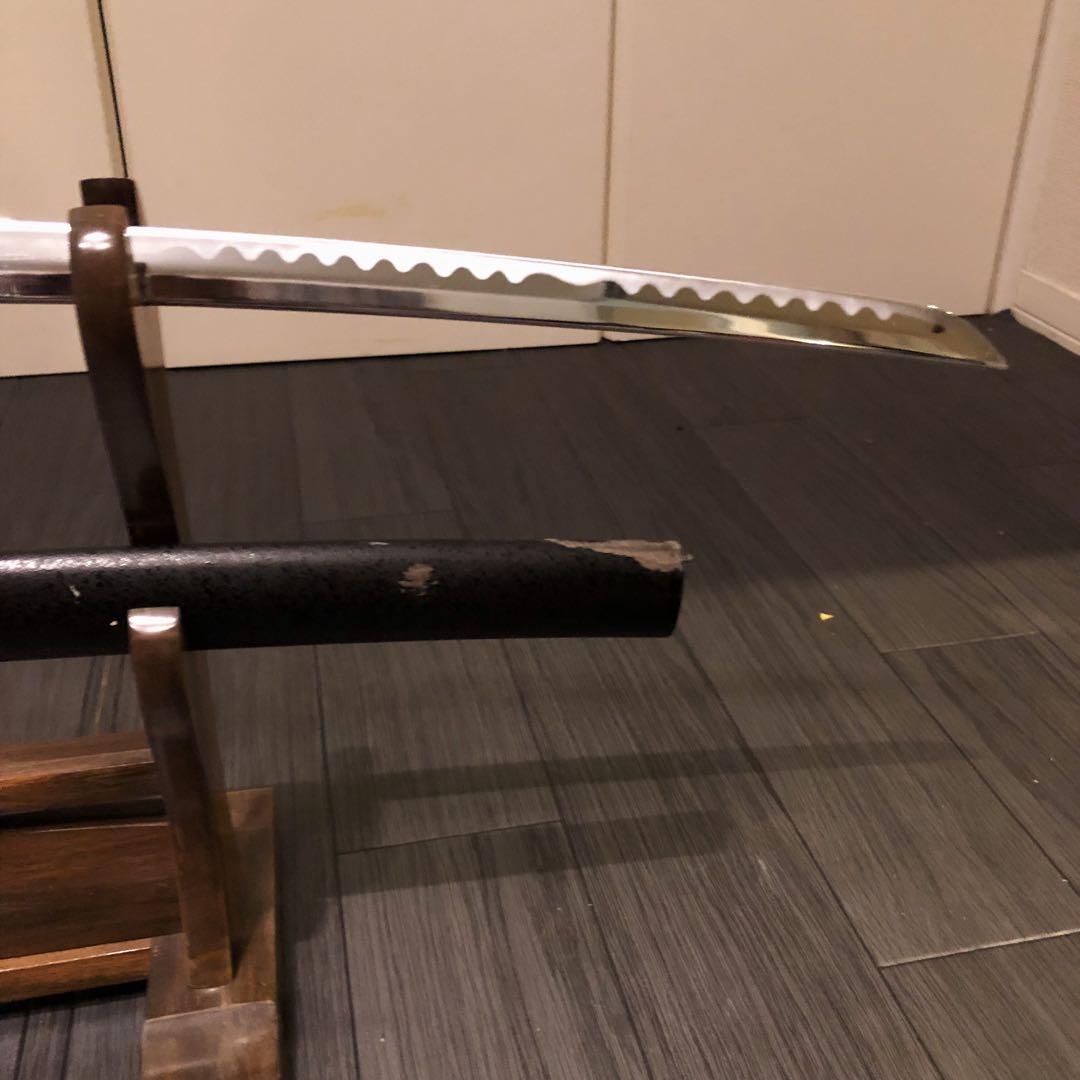 高級模造刀　優波紋　黒拵え　太刀　居合刀