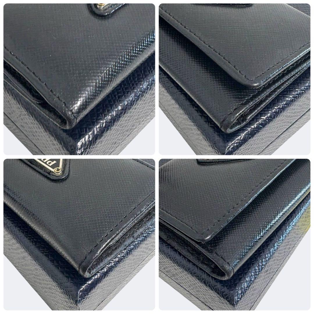 美品✨ プラダ　6連 キーケース　三角ロゴ　サフィアーノレザー　ブラック