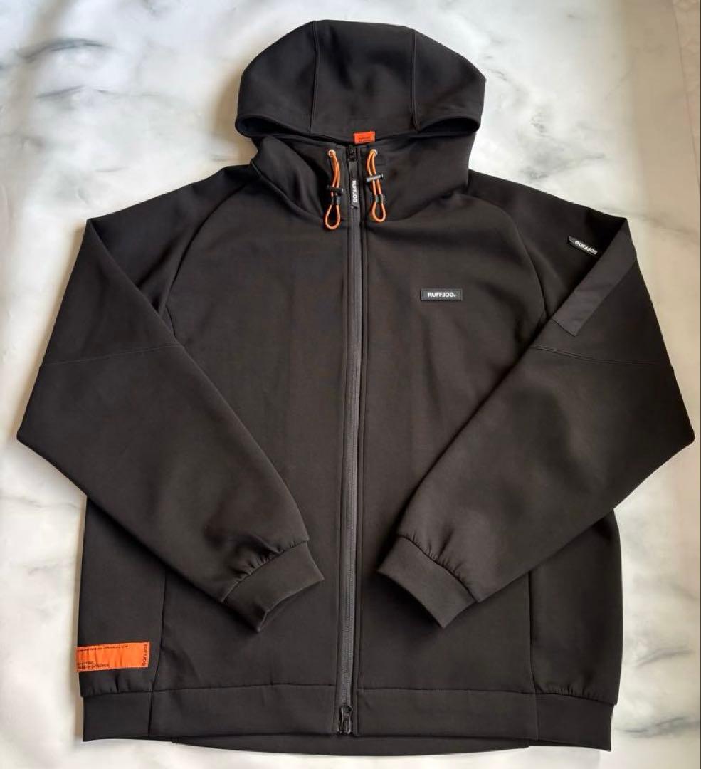 ラフロッグRUFLOG RAGLAN EASY MOVE HOODIEブラックL