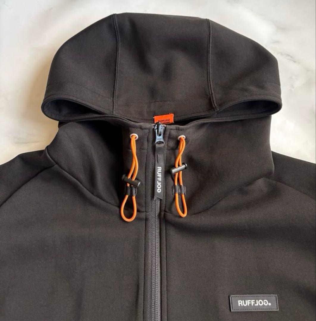 ラフロッグRUFLOG RAGLAN EASY MOVE HOODIEブラックL