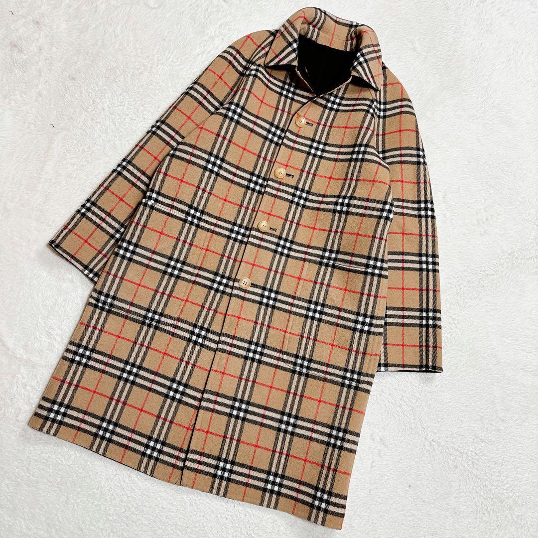 BURBERRY バーバリー ノバチェック リバーシブル カシミヤ コート 40