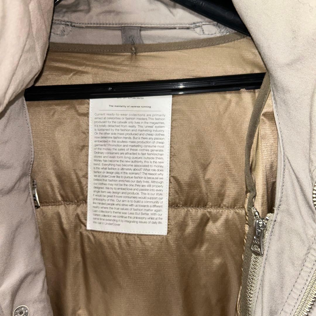 【値下げ】undercoverグレー モッズコート ファー付き