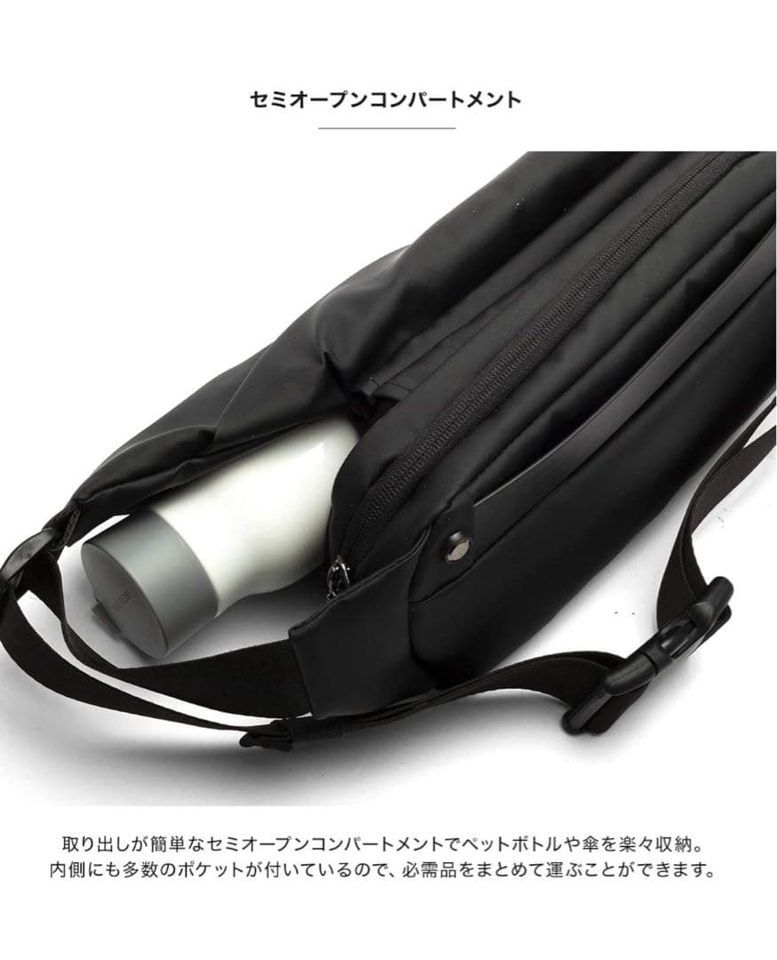 niid】ブラック ボディバッグ スリムデザイン