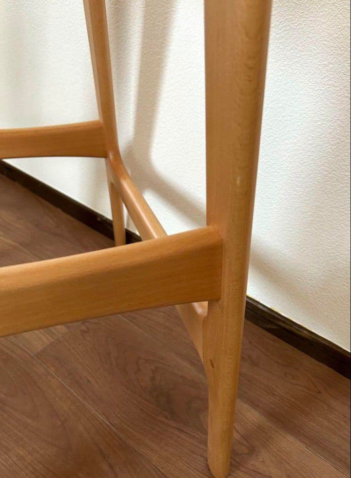 ナチュラル木製バースツール2脚セット