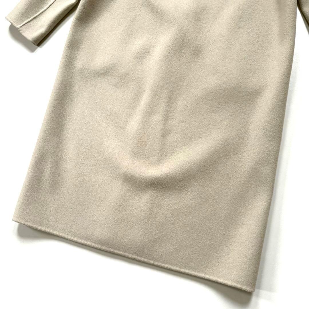 セオリー カシミヤダブルフェイスロングコート ノーカラー ガウンコート ベージュ