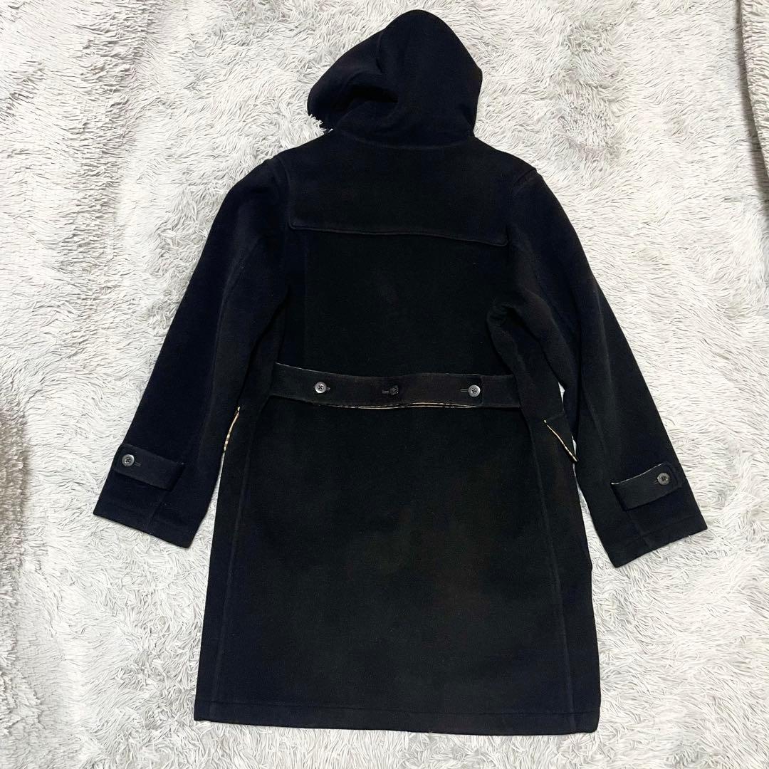 バーバリーブラックレーベル ダッフルコート ロング ノバチェック ブラック L