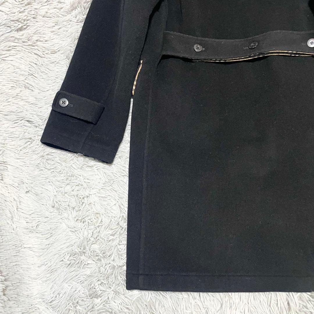 バーバリーブラックレーベル ダッフルコート ロング ノバチェック ブラック L