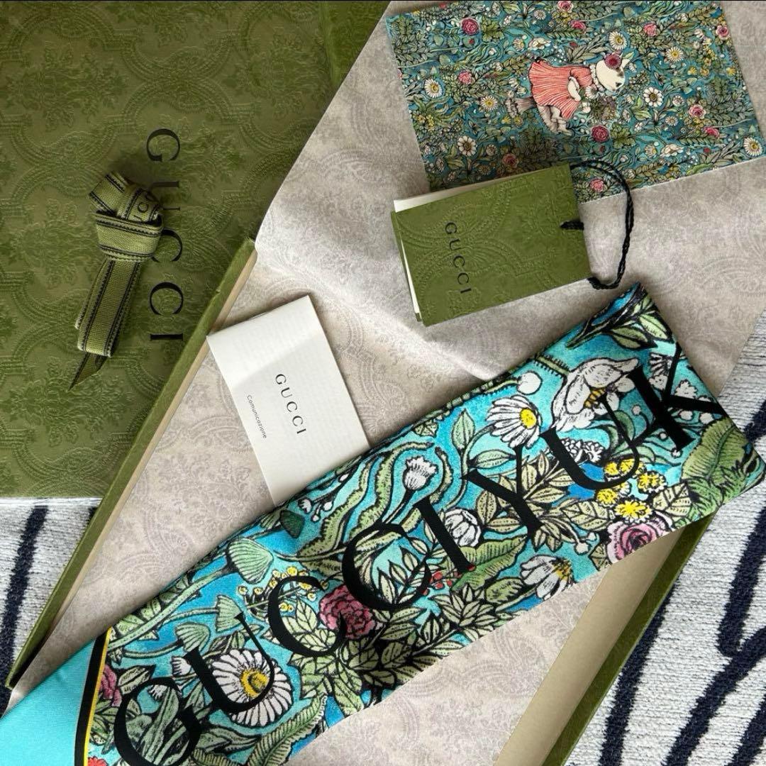 【新品・希少】ヒグチユウコxGUCCI　ボウタイ　スカーフ　シルク　こはる