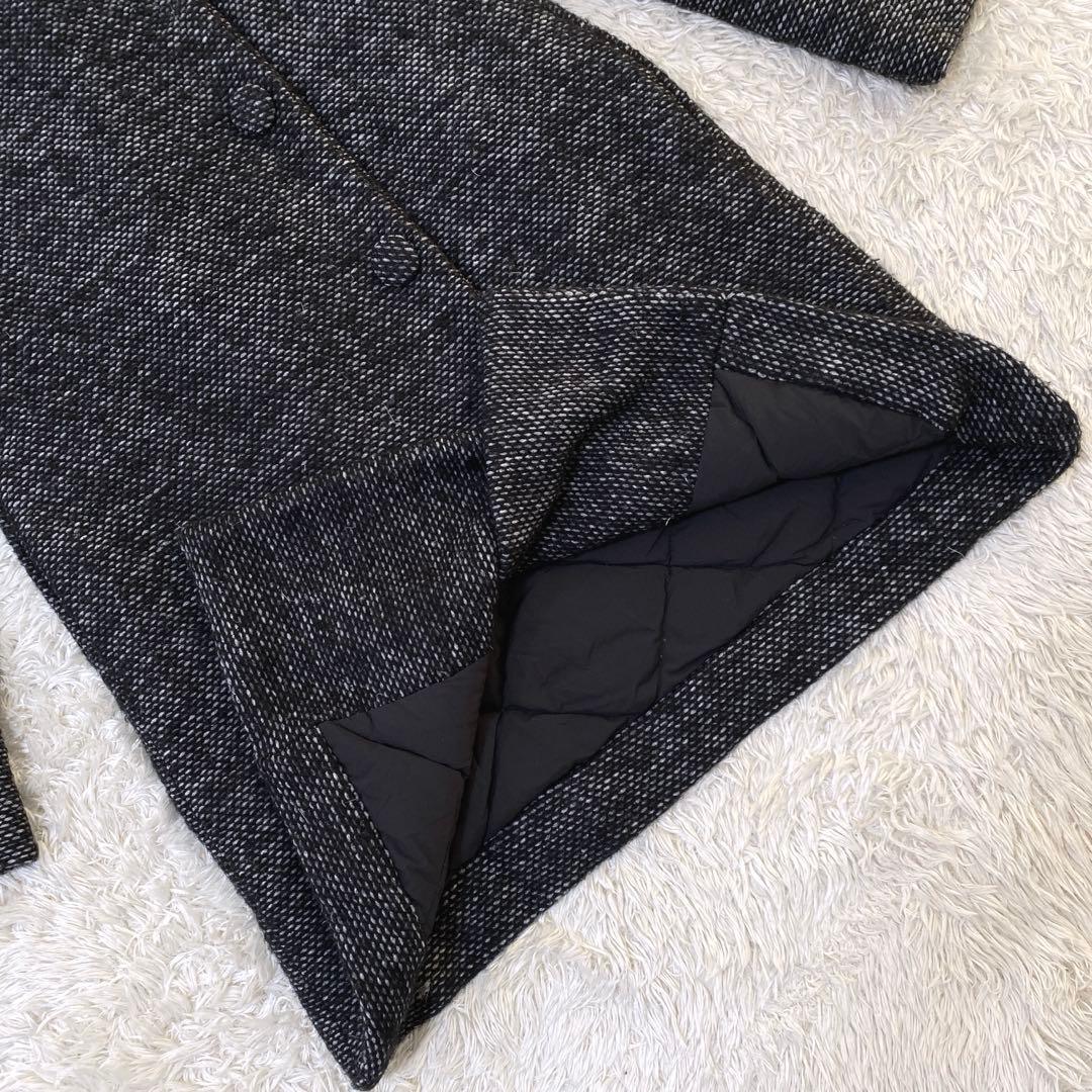 TATRAS ツィードロングダウンコート Aライン ビッグ襟 M相当