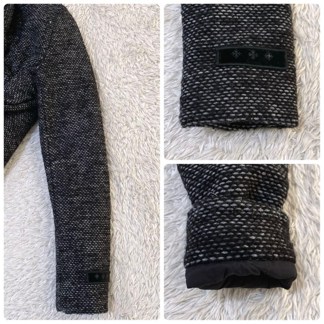 TATRAS ツィードロングダウンコート Aライン ビッグ襟 M相当