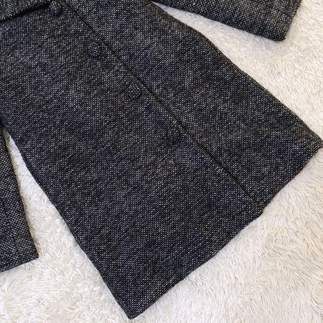 TATRAS ツィードロングダウンコート Aライン ビッグ襟 M相当