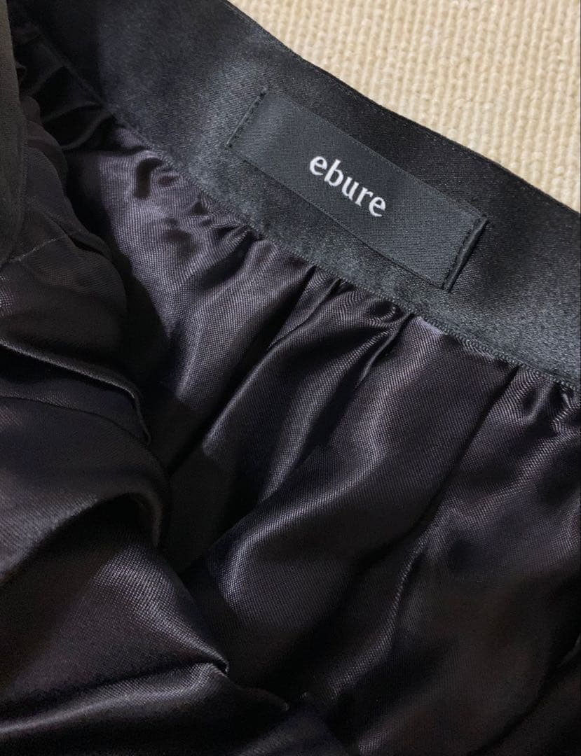 ebure エブール　　シルク　シアー　フレアスカート　ブラック　38 美品
