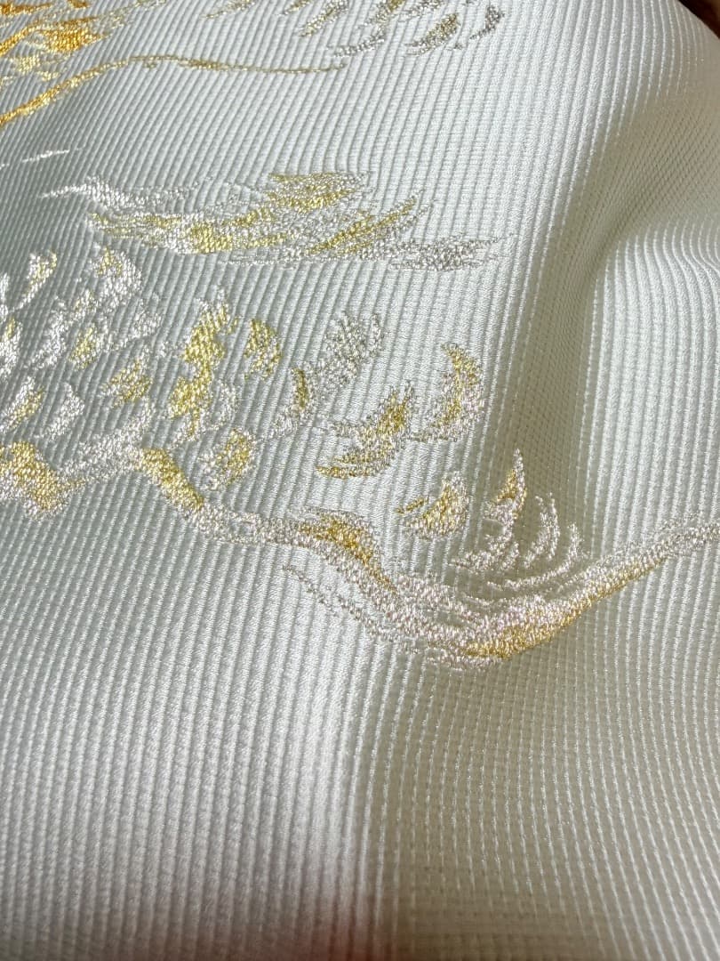 高級 袋帯 正絹 お太鼓柄 となみ織物 となみ帯 落款入 龍 ドラゴン