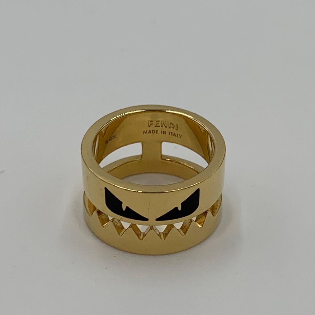 極美品 フェンディ モンスター バッグバグズ リング ゴールド