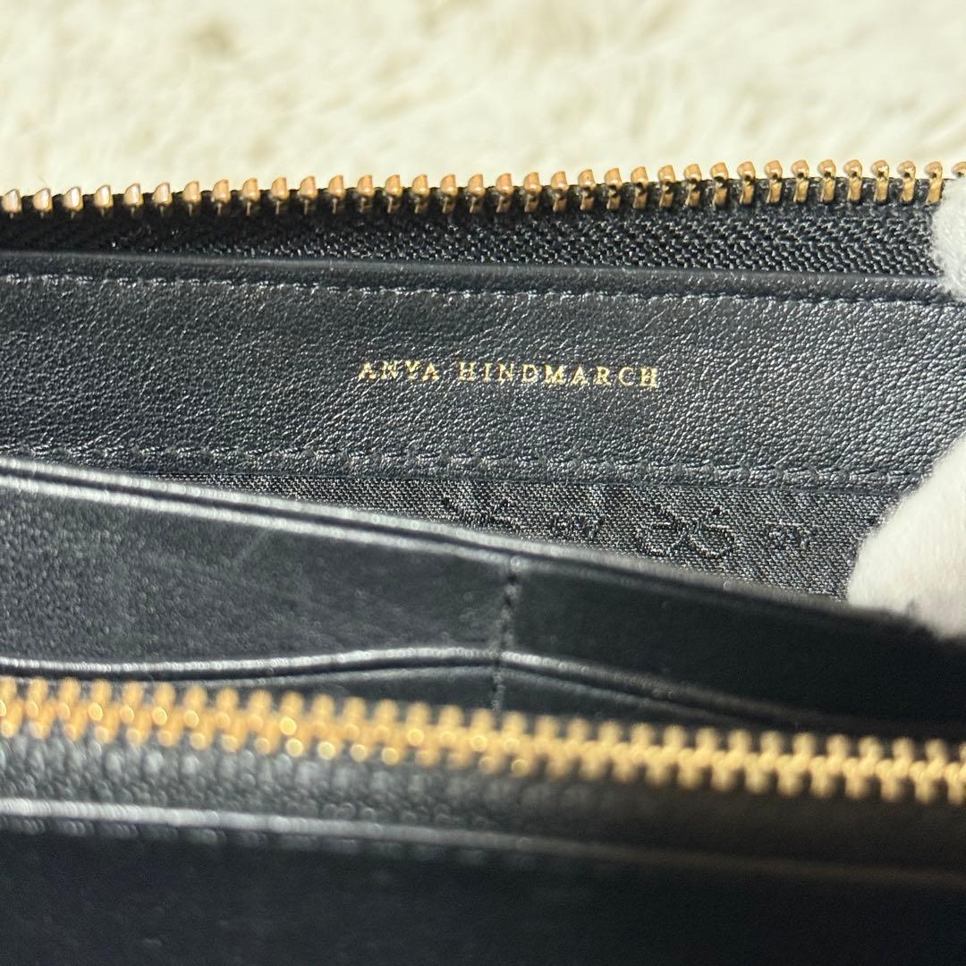 極美品✨アニヤハインドマーチ レザー　長財布　キルティング タッセル　ブラック
