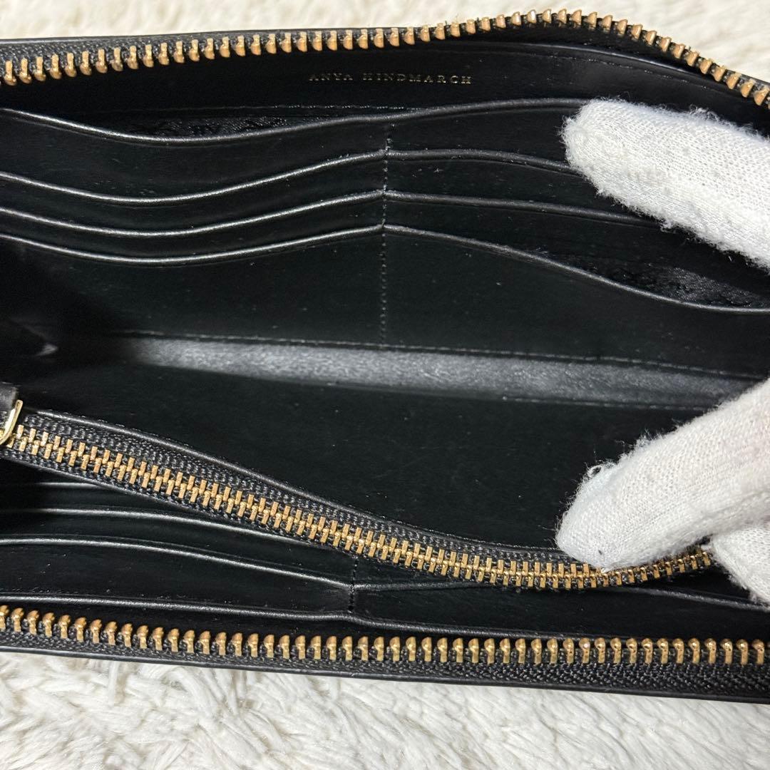 極美品✨アニヤハインドマーチ レザー　長財布　キルティング タッセル　ブラック