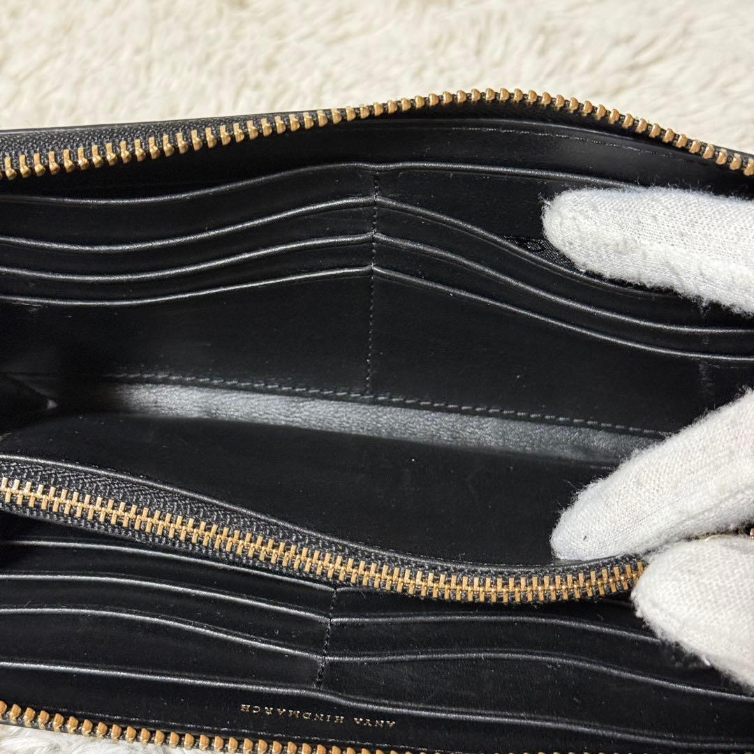 極美品✨アニヤハインドマーチ レザー　長財布　キルティング タッセル　ブラック