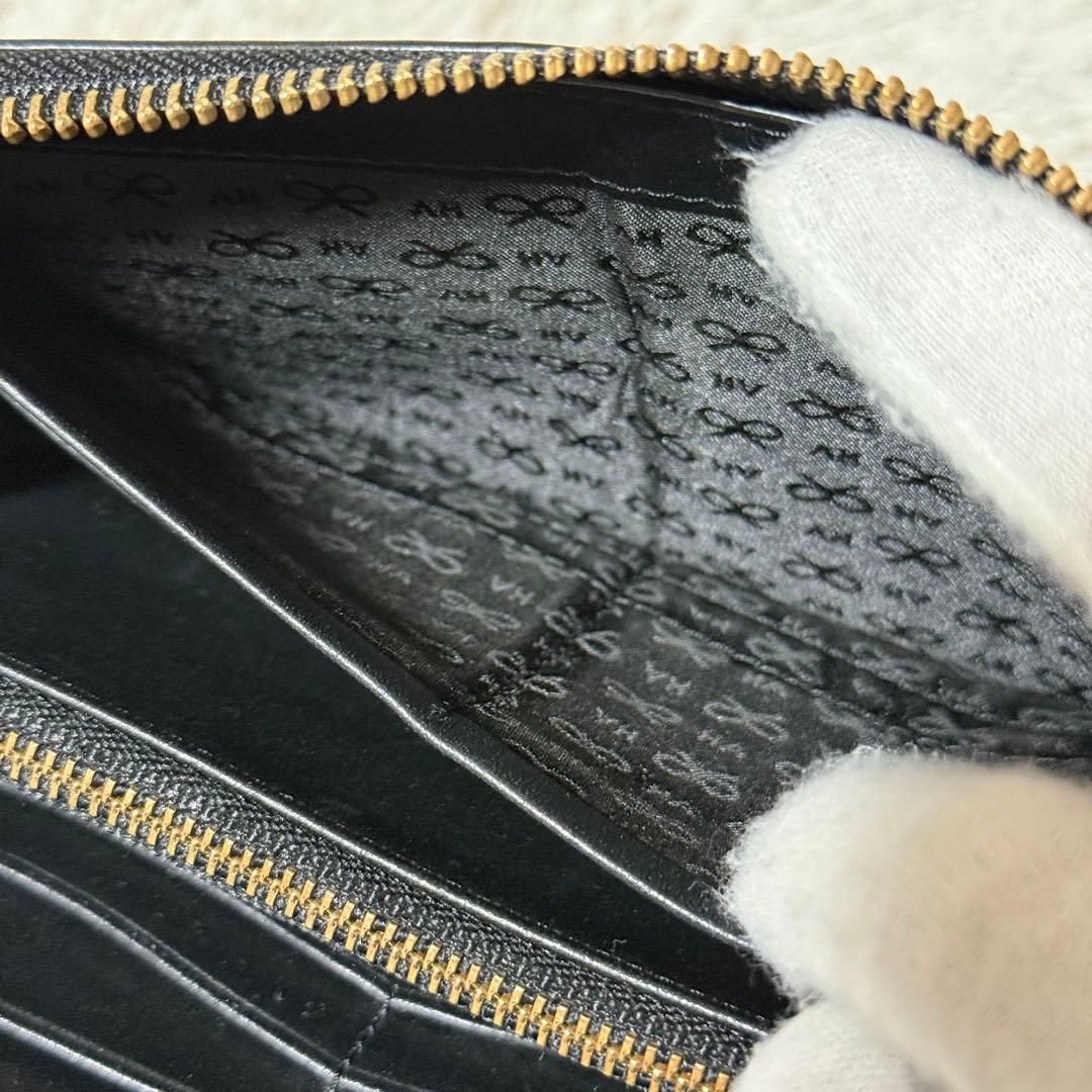 極美品✨アニヤハインドマーチ レザー　長財布　キルティング タッセル　ブラック