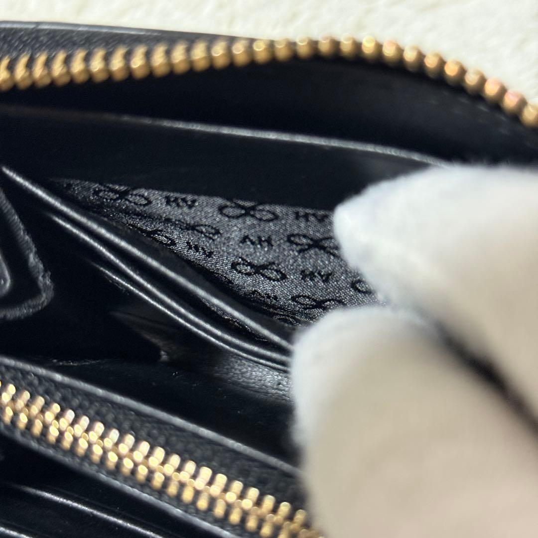 極美品✨アニヤハインドマーチ レザー　長財布　キルティング タッセル　ブラック