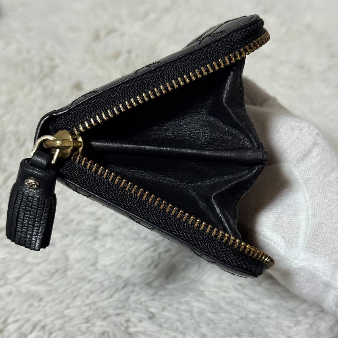 極美品✨アニヤハインドマーチ レザー　長財布　キルティング タッセル　ブラック