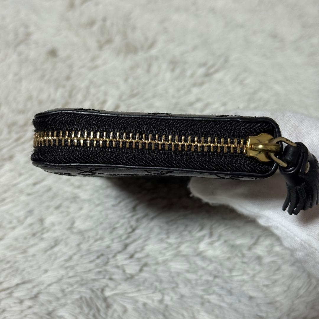 極美品✨アニヤハインドマーチ レザー　長財布　キルティング タッセル　ブラック