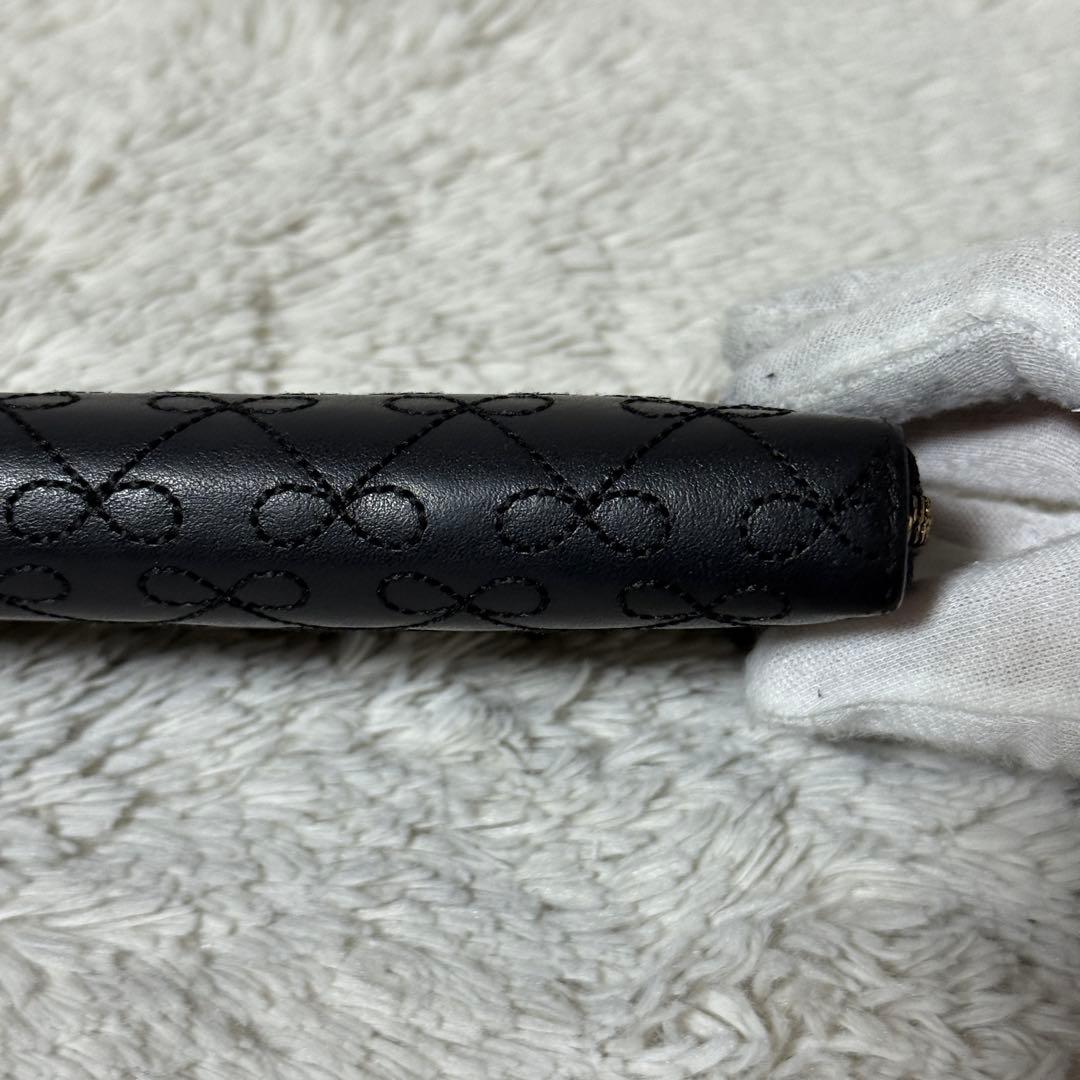 極美品✨アニヤハインドマーチ レザー　長財布　キルティング タッセル　ブラック