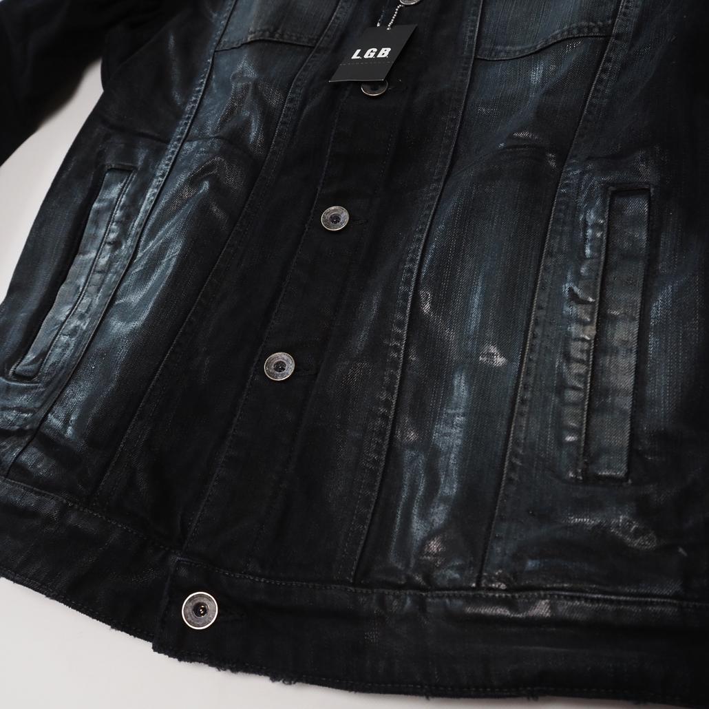 デッドストック L.G.B. コーティングブラックデニムジャケット Y2K