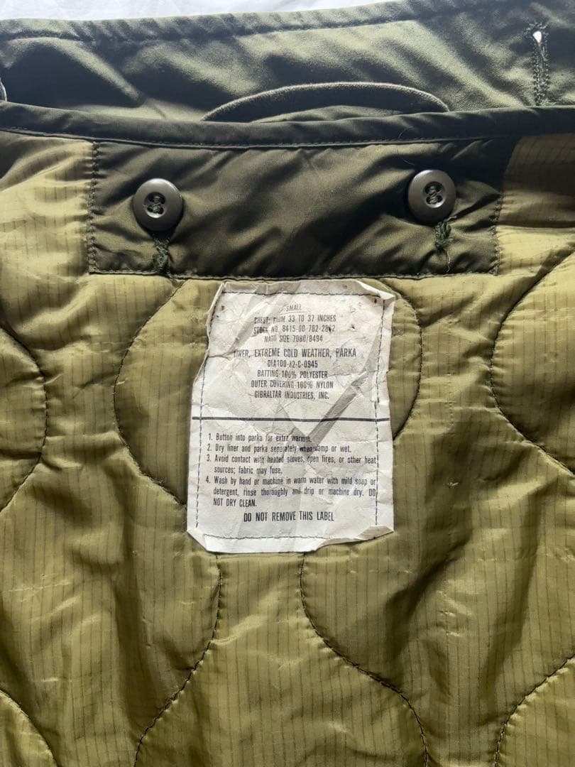 【M-65】 80s U.S.Army フィッシュテール ライナー付き M65